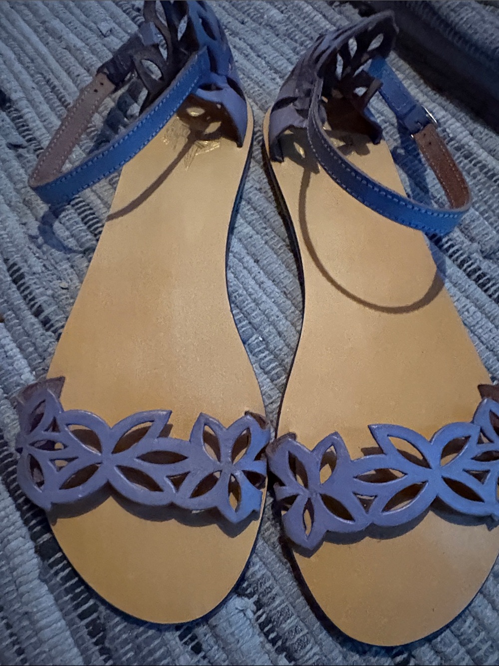 Kimchi Blue Lavender Floral Cutout Ankle-Strap Sandals